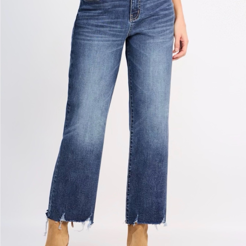 KanCan Women's Dark Blue Straight Leg Jeans